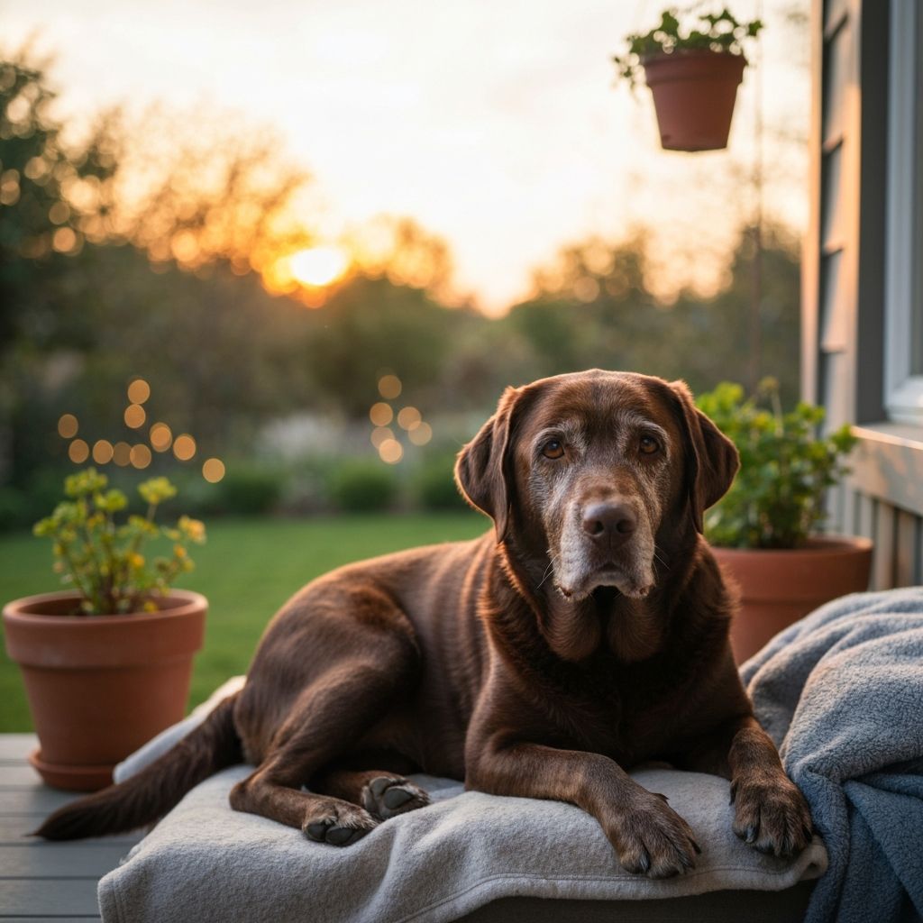 Retired Labrador relaxing